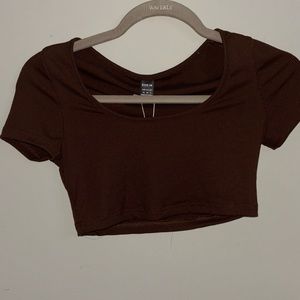 Brown SHEIN crop top